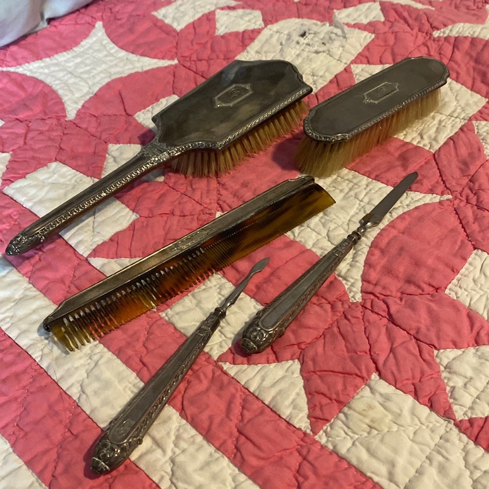 Sterling silver 1940s Vanity Set